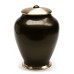 Simplicity Brass Cremation Ashes Urn - Brown with Gold Lid